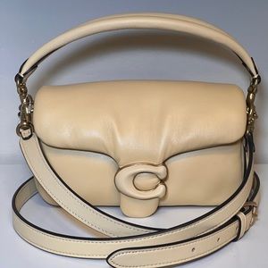 New Coach pillow tabby 18 Shoulder Leather Crossbody bag in Brass Vanilla